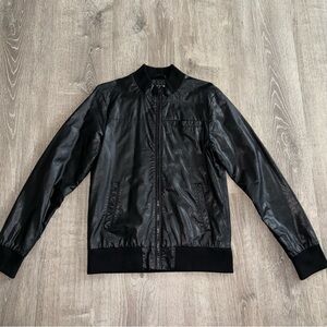HM black leather jacket kids boys 13-14Y great condition